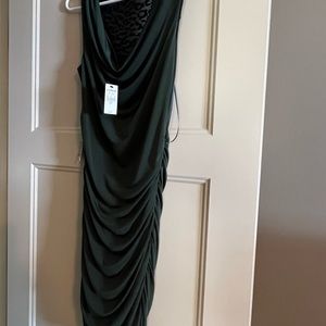 Size S/P Express Green Dress with Black Lace Back